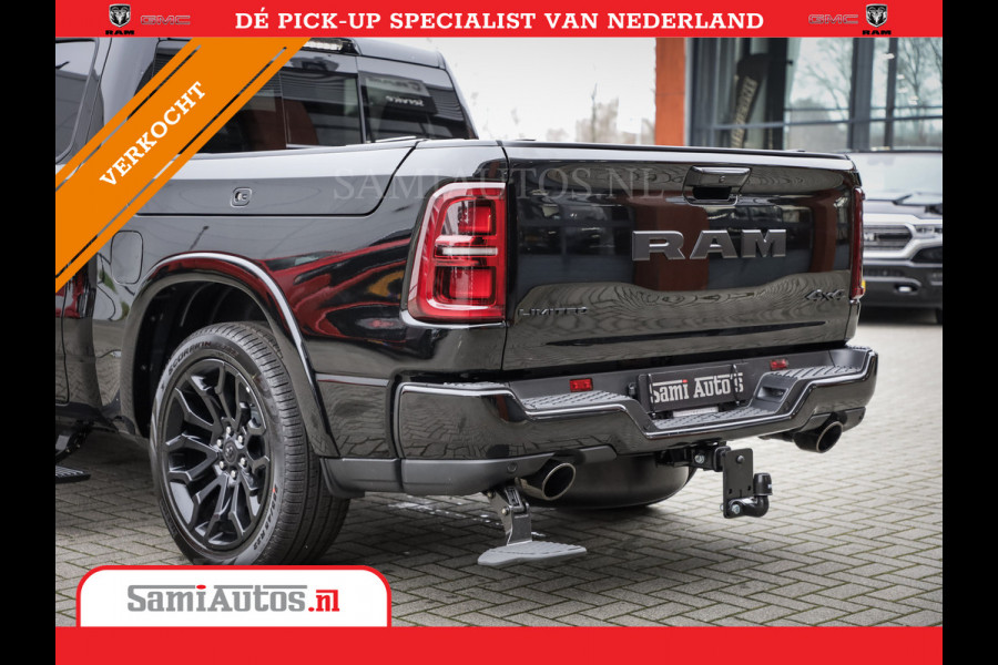 Dodge Ram 1500 LIMITED NIGHT H.O 540PK 706 Nm 2025 | XB9 | MASSAGE | BOM VOL | CREW CAB | DUBBELE CABINE | GRIJSKENTEKEN | DE MEEST LUXUEUZE en BEGEERDE Pick-up VOORRAAD NR 2330 - 7407