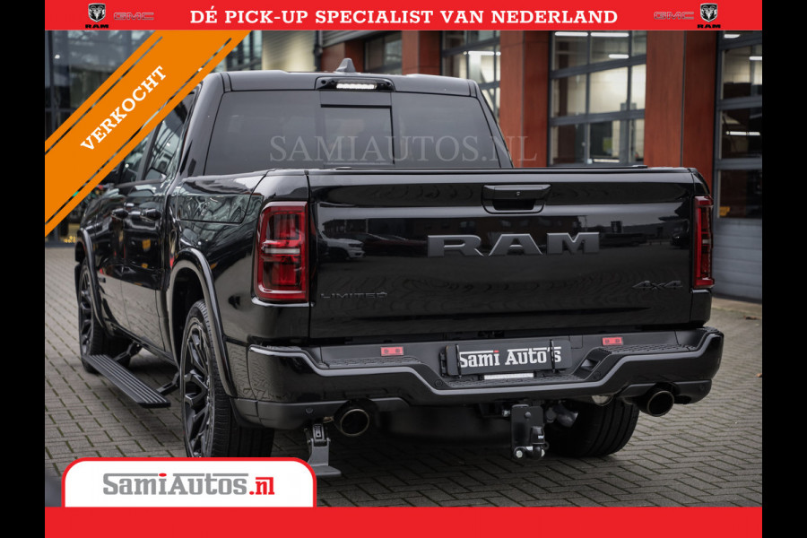Dodge Ram 1500 LIMITED NIGHT H.O 540PK 706 Nm 2025 | XB9 | MASSAGE | BOM VOL | CREW CAB | DUBBELE CABINE | GRIJSKENTEKEN | DE MEEST LUXUEUZE en BEGEERDE Pick-up VOORRAAD NR 2330 - 7407
