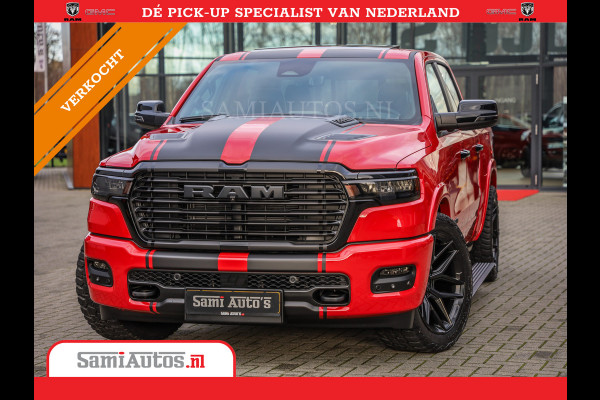 Dodge Ram 2025 NIGHT PREMIUM | BOM VOL + 14.4 INCH SCHERM + LUCHTVERING + HUD | HURRICANE 420PK 636 Nm | PRIJS MET LPG EN COVER EN GARANTI DUBBELE CABINE | PICK UP | 5 PERSOONS | DC | GRIJSKENTEKEN | PR4 FLAME RED | VOORRAAD NR 2234 - 4995