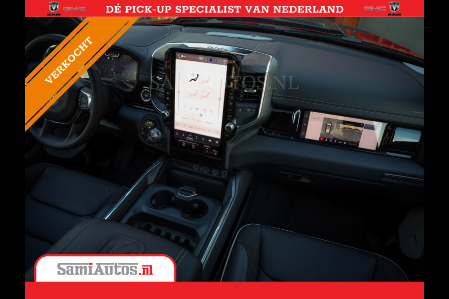Dodge Ram 2025 NIGHT PREMIUM | BOM VOL + 14.4 INCH SCHERM + LUCHTVERING + HUD | HURRICANE 420PK 636 Nm | PRIJS MET LPG EN COVER EN GARANTI DUBBELE CABINE | PICK UP | 5 PERSOONS | DC | GRIJSKENTEKEN | PR4 FLAME RED | VOORRAAD NR 2234 - 4995
