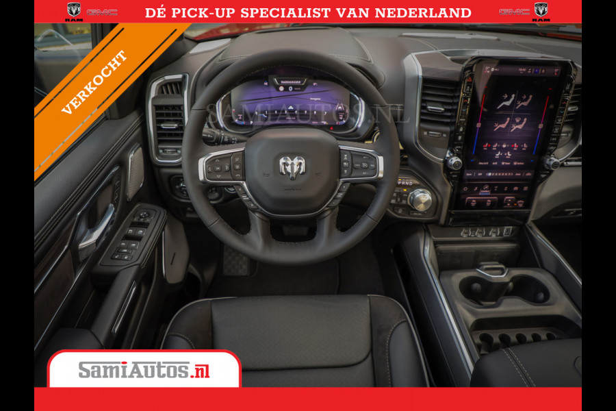 Dodge Ram 2025 NIGHT PREMIUM | BOM VOL + 14.4 INCH SCHERM + LUCHTVERING + HUD | HURRICANE 420PK 636 Nm | PRIJS MET LPG EN COVER EN GARANTI DUBBELE CABINE | PICK UP | 5 PERSOONS | DC | GRIJSKENTEKEN | PR4 FLAME RED | VOORRAAD NR 2234 - 4995