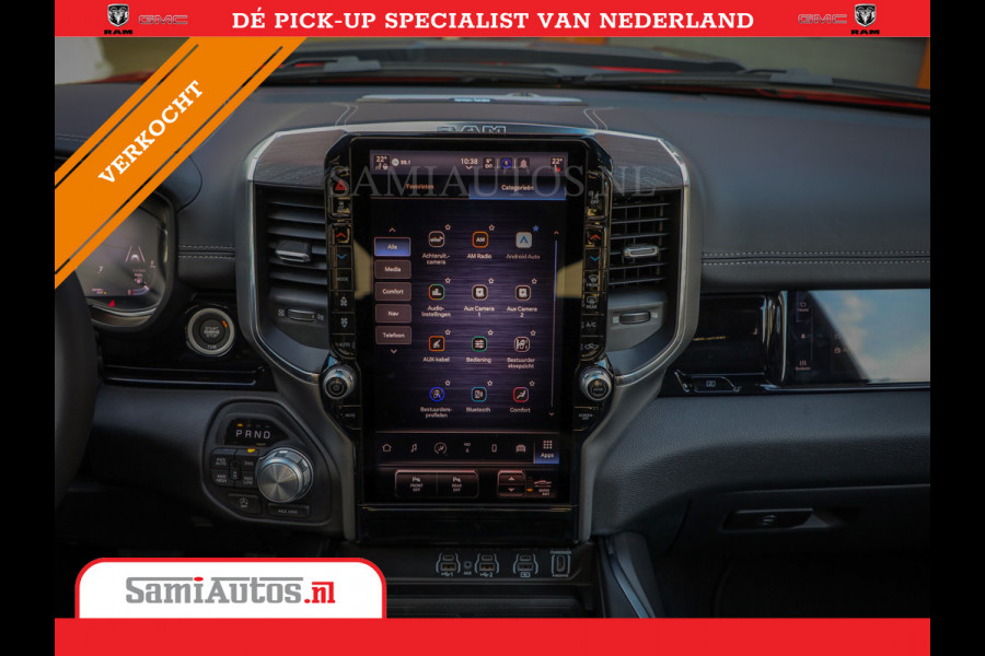 Dodge Ram 2025 NIGHT PREMIUM | BOM VOL + 14.4 INCH SCHERM + LUCHTVERING + HUD | HURRICANE 420PK 636 Nm | PRIJS MET LPG EN COVER EN GARANTI DUBBELE CABINE | PICK UP | 5 PERSOONS | DC | GRIJSKENTEKEN | PR4 FLAME RED | VOORRAAD NR 2234 - 4995