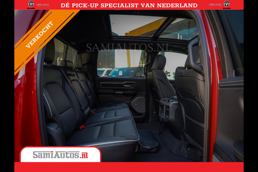 Dodge Ram 2025 NIGHT PREMIUM | BOM VOL + 14.4 INCH SCHERM + LUCHTVERING + HUD | HURRICANE 420PK 636 Nm | PRIJS MET LPG EN COVER EN GARANTI DUBBELE CABINE | PICK UP | 5 PERSOONS | DC | GRIJSKENTEKEN | PR4 FLAME RED | VOORRAAD NR 2234 - 4995