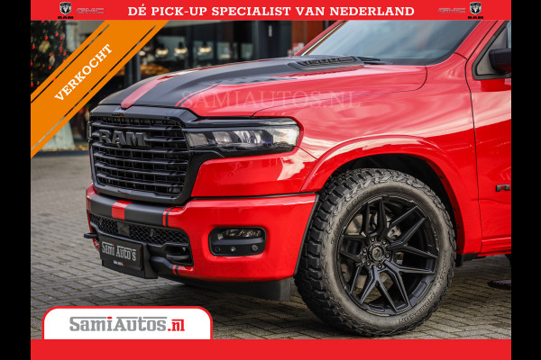 Dodge Ram 2025 NIGHT PREMIUM | BOM VOL + 14.4 INCH SCHERM + LUCHTVERING + HUD | HURRICANE 420PK 636 Nm | PRIJS MET LPG EN COVER EN GARANTI DUBBELE CABINE | PICK UP | 5 PERSOONS | DC | GRIJSKENTEKEN | PR4 FLAME RED | VOORRAAD NR 2234 - 4995