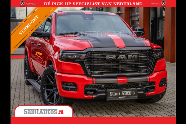 Dodge Ram 2025 NIGHT PREMIUM | BOM VOL + 14.4 INCH SCHERM + LUCHTVERING + HUD | HURRICANE 420PK 636 Nm | PRIJS MET LPG EN COVER EN GARANTI DUBBELE CABINE | PICK UP | 5 PERSOONS | DC | GRIJSKENTEKEN | PR4 FLAME RED | VOORRAAD NR 2234 - 4995