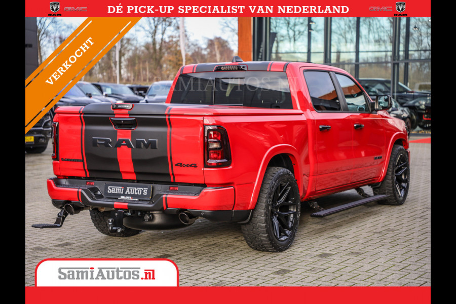 Dodge Ram 2025 NIGHT PREMIUM | BOM VOL + 14.4 INCH SCHERM + LUCHTVERING + HUD | HURRICANE 420PK 636 Nm | PRIJS MET LPG EN COVER EN GARANTI DUBBELE CABINE | PICK UP | 5 PERSOONS | DC | GRIJSKENTEKEN | PR4 FLAME RED | VOORRAAD NR 2234 - 4995