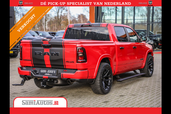 Dodge Ram 2025 NIGHT PREMIUM | BOM VOL + 14.4 INCH SCHERM + LUCHTVERING + HUD | HURRICANE 420PK 636 Nm | PRIJS MET LPG EN COVER EN GARANTI DUBBELE CABINE | PICK UP | 5 PERSOONS | DC | GRIJSKENTEKEN | PR4 FLAME RED | VOORRAAD NR 2234 - 4995