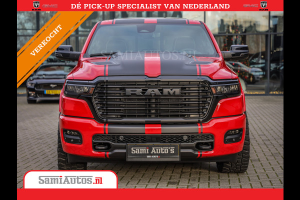 Dodge Ram 2025 NIGHT PREMIUM | BOM VOL + 14.4 INCH SCHERM + LUCHTVERING + HUD | HURRICANE 420PK 636 Nm | PRIJS MET LPG EN COVER EN GARANTI DUBBELE CABINE | PICK UP | 5 PERSOONS | DC | GRIJSKENTEKEN | PR4 FLAME RED | VOORRAAD NR 2234 - 4995