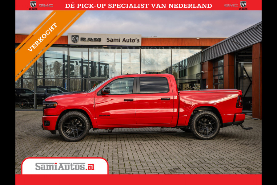 Dodge Ram 2025 NIGHT PREMIUM | BOM VOL + 14.4 INCH SCHERM + LUCHTVERING + HUD | HURRICANE 420PK 636 Nm | PRIJS MET LPG EN COVER EN GARANTI DUBBELE CABINE | PICK UP | 5 PERSOONS | DC | GRIJSKENTEKEN | PR4 FLAME RED | VOORRAAD NR 2234 - 4995