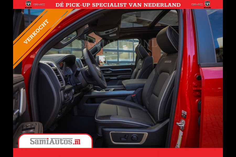 Dodge Ram 2025 NIGHT PREMIUM | BOM VOL + 14.4 INCH SCHERM + LUCHTVERING + HUD | HURRICANE 420PK 636 Nm | PRIJS MET LPG EN COVER EN GARANTI DUBBELE CABINE | PICK UP | 5 PERSOONS | DC | GRIJSKENTEKEN | PR4 FLAME RED | VOORRAAD NR 2234 - 4995