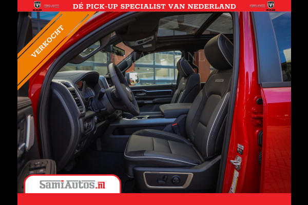 Dodge Ram 2025 NIGHT PREMIUM | BOM VOL + 14.4 INCH SCHERM + LUCHTVERING + HUD | HURRICANE 420PK 636 Nm | PRIJS MET LPG EN COVER EN GARANTI DUBBELE CABINE | PICK UP | 5 PERSOONS | DC | GRIJSKENTEKEN | PR4 FLAME RED | VOORRAAD NR 2234 - 4995