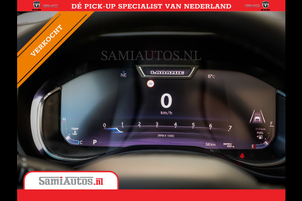Dodge Ram 2025 NIGHT PREMIUM | BOM VOL + 14.4 INCH SCHERM + LUCHTVERING + HUD | HURRICANE 420PK 636 Nm | PRIJS MET LPG EN COVER EN GARANTI DUBBELE CABINE | PICK UP | 5 PERSOONS | DC | GRIJSKENTEKEN | PR4 FLAME RED | VOORRAAD NR 2234 - 4995