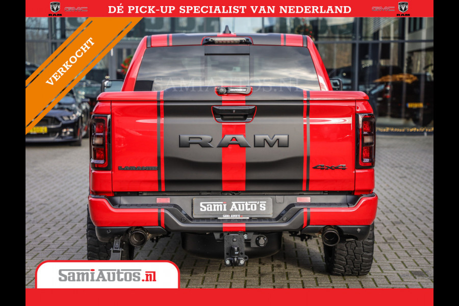 Dodge Ram 2025 NIGHT PREMIUM | BOM VOL + 14.4 INCH SCHERM + LUCHTVERING + HUD | HURRICANE 420PK 636 Nm | PRIJS MET LPG EN COVER EN GARANTI DUBBELE CABINE | PICK UP | 5 PERSOONS | DC | GRIJSKENTEKEN | PR4 FLAME RED | VOORRAAD NR 2234 - 4995