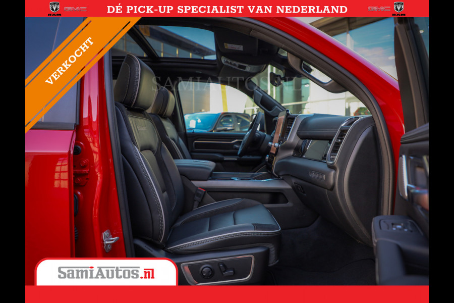 Dodge Ram 2025 NIGHT PREMIUM | BOM VOL + 14.4 INCH SCHERM + LUCHTVERING + HUD | HURRICANE 420PK 636 Nm | PRIJS MET LPG EN COVER EN GARANTI DUBBELE CABINE | PICK UP | 5 PERSOONS | DC | GRIJSKENTEKEN | PR4 FLAME RED | VOORRAAD NR 2234 - 4995