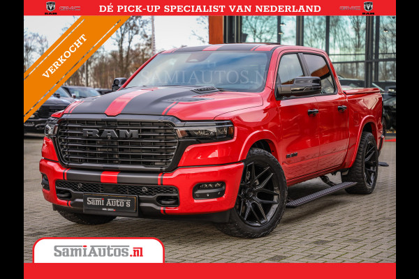Dodge Ram 2025 NIGHT PREMIUM | BOM VOL + 14.4 INCH SCHERM + LUCHTVERING + HUD | HURRICANE 420PK 636 Nm | PRIJS MET LPG EN COVER EN GARANTI DUBBELE CABINE | PICK UP | 5 PERSOONS | DC | GRIJSKENTEKEN | PR4 FLAME RED | VOORRAAD NR 2234 - 4995