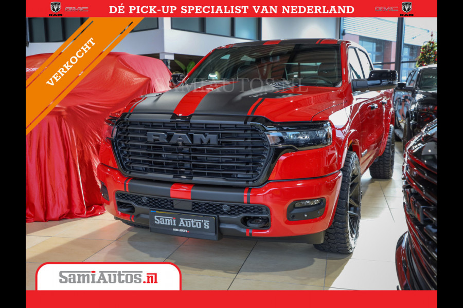 Dodge Ram 2025 NIGHT PREMIUM | BOM VOL + 14.4 INCH SCHERM + LUCHTVERING + HUD | HURRICANE 420PK 636 Nm | PRIJS MET LPG EN COVER EN GARANTI DUBBELE CABINE | PICK UP | 5 PERSOONS | DC | GRIJSKENTEKEN | PR4 FLAME RED | VOORRAAD NR 2234 - 4995