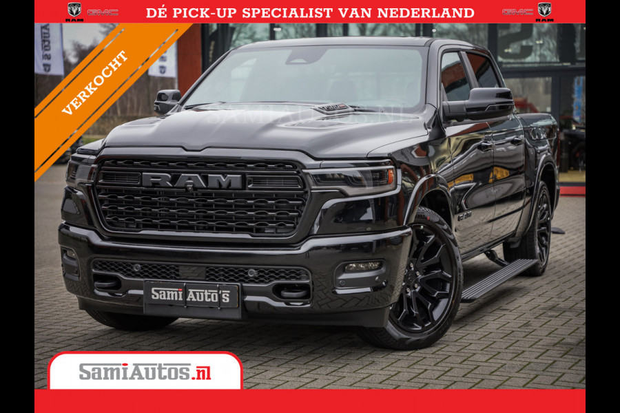 Dodge Ram 1500 LIMITED SPORT DE MEEST LUXUEUZE PICK UP HIGH OUTPUT H.O 540PK 706 Nm 2025 | XB9 | MASSAGE | BOM VOL | CREW CAB | DUBBELE CABINE | GRIJSKENTEKEN | VOORRAAD NR 2303 - 7694
