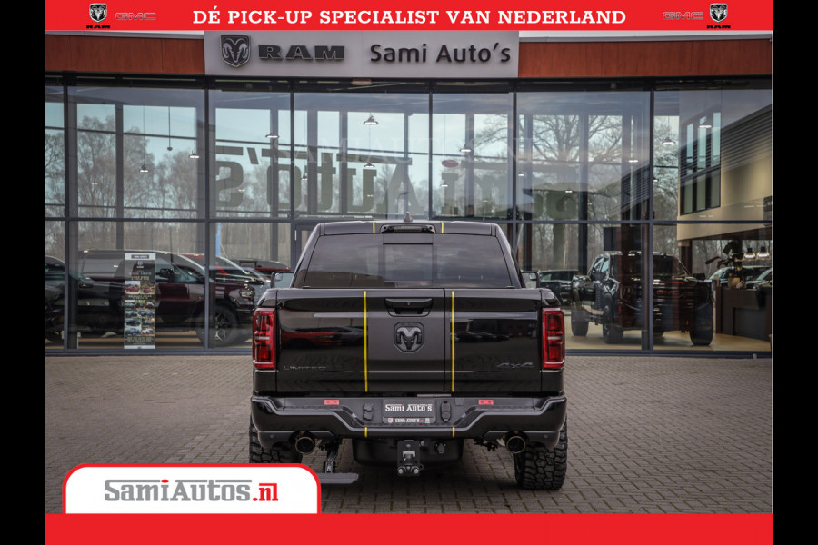 Dodge Ram 1500 Limited Night High Output 540HP 706Nm | Massage + Full Option | De Meest Luxe en Volle Pick-Up in zijn Klasse | Comfortabele Dubbele Cabine met Royale 5 Zitplaatsen | BPM vrij | Nu Leverbaar uit Voorraad | Voorraad Nr 2332 - 5179