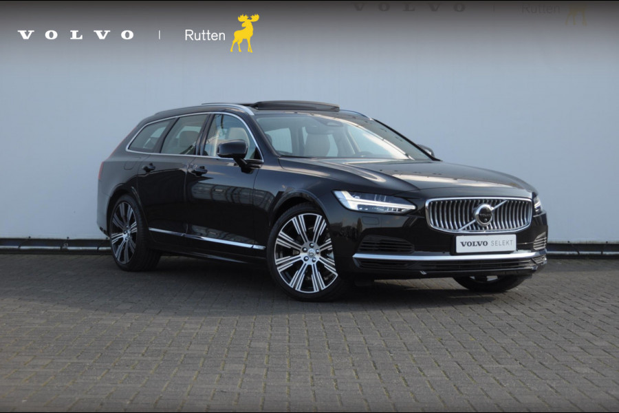 Volvo V90 T6 350PK Automaat Ultra Bright / Stoelmassage / Stoelventilatie en verwarming / Luchtvering / 360 Camera / Nappaleder / Head-up display / Apple Carplay / BLIS /