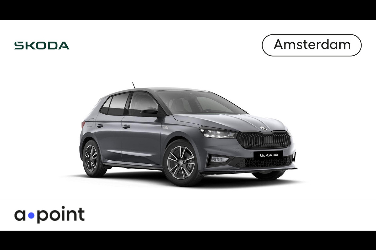 Škoda Fabia Monte Carlo 1.0 TSI 115 pk 7 versn. DSG | Travel assist plus | Verwarmbare voorstoelen | Zwart dak Škoda Fabia Monte Carlo 1.0 TSI 115 pk 7 versn. DSG | Travel assist plus | Verwarmbare voorstoelen | Zwart dak