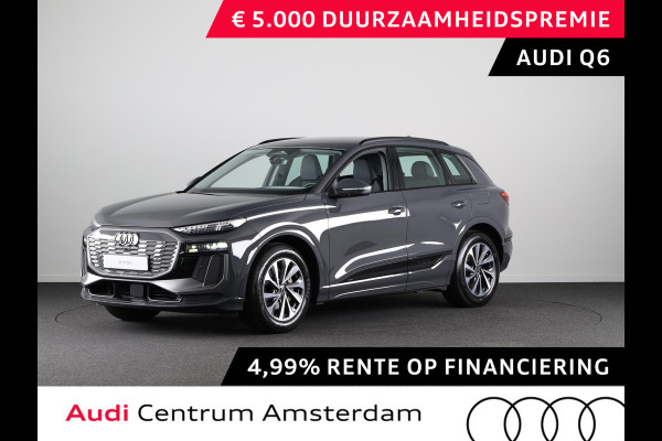 Audi Q6 Advanced edition e-tron perf 225kW/306pk 100Kwh Ha Tech Plus pakket, sportstoelen met leder, bumpers in kleur carrosserie, omgevingscamera's, adaptive cruise control, verwarmbare voorstoelen en achterbank