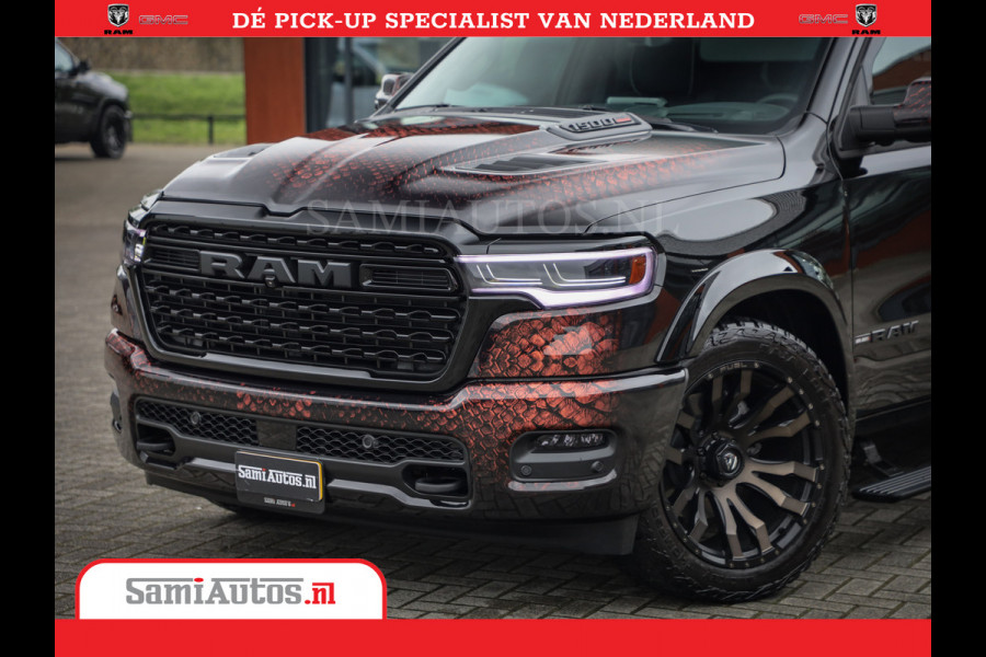 Dodge Ram COBRA EDITION | 1500 Limited Night High Output 540HP 706Nm | Massage + Full Option | De Meest Luxe en Volle Pick-Up in zijn Klas Comfortabele Dubbele Cabine met Royale 5 Zitplaatsen | BPM vrij | Nu Leverbaar uit Voorraad | Voorraad Nr 2368 -  5452 | Cobra package is meerprijs |