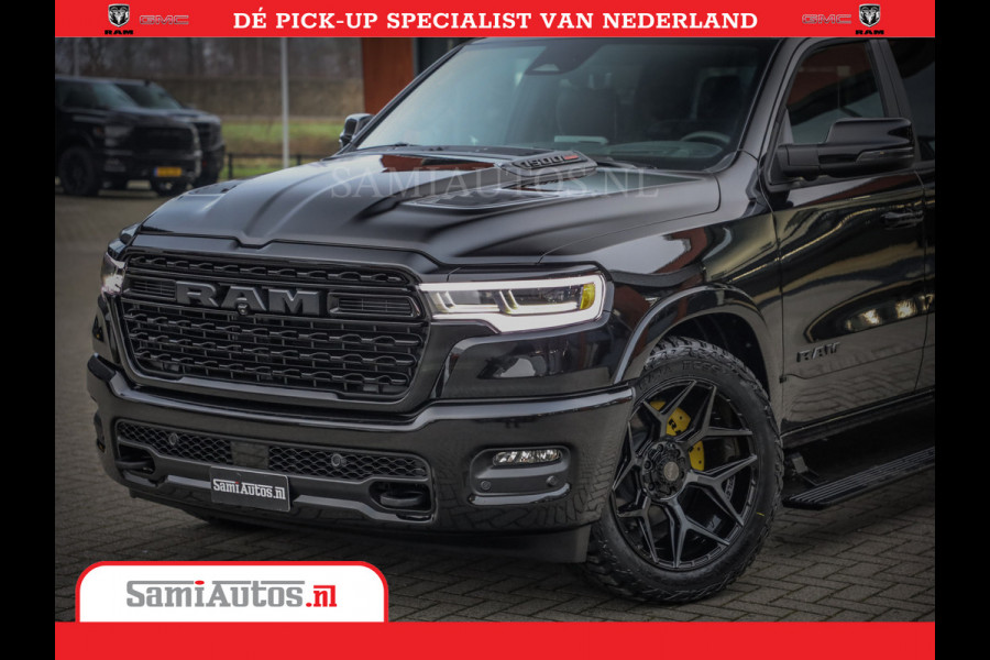Dodge Ram 1500 Limited Night High Output 540HP 706Nm | Massage + Full Option | De Meest Luxe en Volle Pick-Up in zijn Klasse | Comfortabele Dubbele Cabine met Royale 5 Zitplaatsen | BPM vrij | Nu Leverbaar uit Voorraad | Voorraad Nr 2325 - 5148
