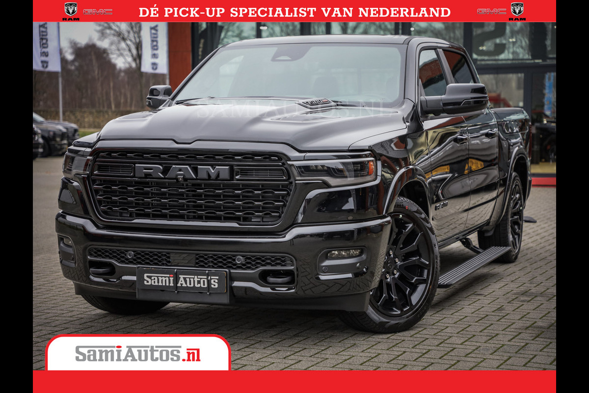 Dodge Ram 1500 Limited Night High Output 540HP 706Nm | Massage + Full Option | De Meest Luxe en Volle Pick-Up in zijn Klasse | Comfortabele Dubbele Cabine met Royale 5 Zitplaatsen | BPM vrij | Nu Leverbaar uit Voorraad | Voorraad Nr 2327 - 5407 Dodge Ram 1500 Limited Night High Output 540HP 706Nm | Massage + Full Option | De Meest Luxe en Volle Pick-Up in zijn Klasse | Comfortabele Dubbele Cabine met Royale 5 Zitplaatsen | BPM vrij | Nu Leverbaar uit Voorraad | Voorraad Nr 2327 - 5407