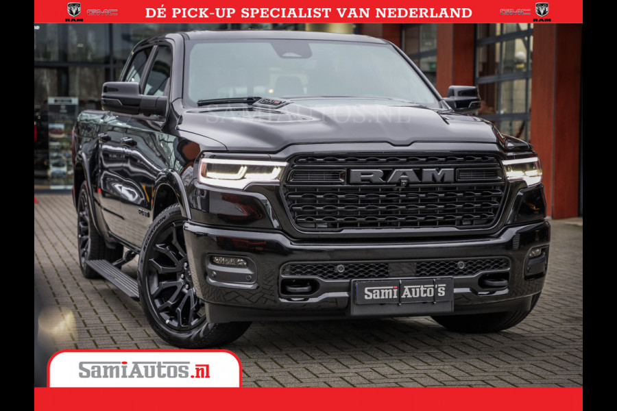 Dodge Ram 1500 Limited Night High Output 540HP 706Nm | Massage + Full Option | De Meest Luxe en Volle Pick-Up in zijn Klasse | Comfortabele Dubbele Cabine met Royale 5 Zitplaatsen | BPM vrij | Nu Leverbaar uit Voorraad | Voorraad Nr 2327 - 5407