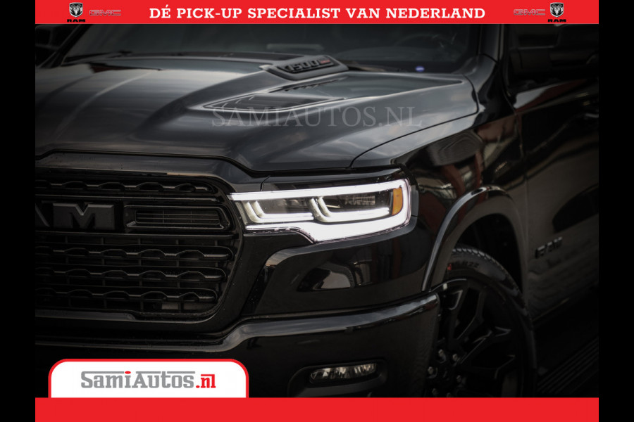 Dodge Ram 1500 Limited Night High Output 540HP 706Nm | Massage + Full Option | De Meest Luxe en Volle Pick-Up in zijn Klasse | Comfortabele Dubbele Cabine met Royale 5 Zitplaatsen | BPM vrij | Nu Leverbaar uit Voorraad | Voorraad Nr 2327 - 5407