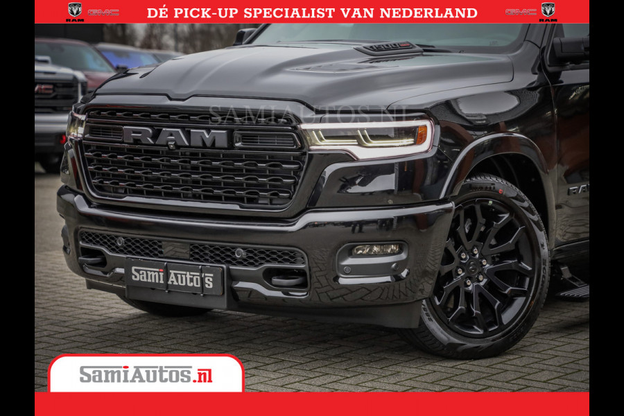 Dodge Ram 1500 Limited Night High Output 540HP 706Nm | Massage + Full Option | De Meest Luxe en Volle Pick-Up in zijn Klasse | Comfortabele Dubbele Cabine met Royale 5 Zitplaatsen | BPM vrij | Nu Leverbaar uit Voorraad | Voorraad Nr 2327 - 5407