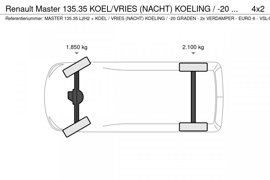 Renault Master 135.35 KOEL/VRIES (NACHT) KOELING / -20 GRADEN - 2x VERDAMPER - EURO 6 L2H2 - VSL-02-T