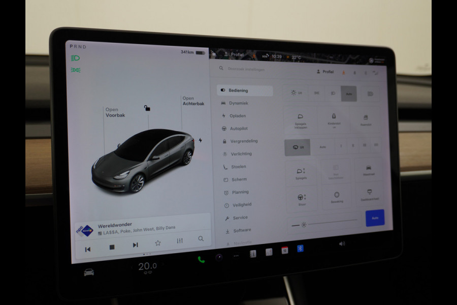 Tesla Model 3 Long Range AWD 75kWh 463PK Trekhaak 19" FSD-Computer 3 Premium Audio 4wd AutoPilot Panoramadak Camera's Leer Adaptive-Cruise-Con Keyless Stoel en achterbank verwarming Electr.Stoelen+Memory+Easy-Entry WiFi 1e Eigenaar Org. Nederlandse Auto Garantie op Accu/Motor tot 29-12-2027/192.000km