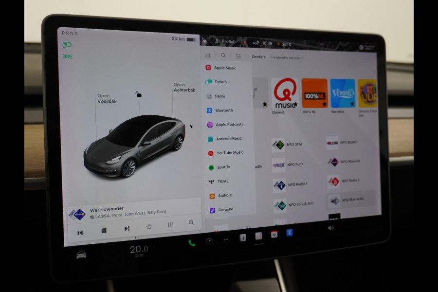 Tesla Model 3 Long Range AWD 75kWh 463PK Trekhaak 19" FSD-Computer 3 Premium Audio 4wd AutoPilot Panoramadak Camera's Leer Adaptive-Cruise-Con Keyless Stoel en achterbank verwarming Electr.Stoelen+Memory+Easy-Entry WiFi 1e Eigenaar Org. Nederlandse Auto Garantie op Accu/Motor tot 29-12-2027/192.000km