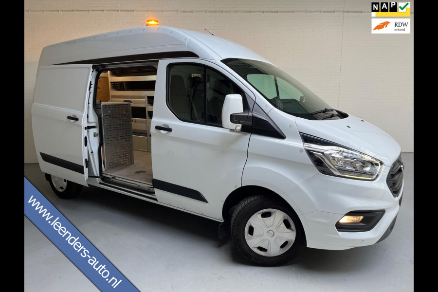Ford Transit Custom SERVICEWAGEN LANG / HOOG 320 2.0 TDCI EURO6 L2H2 3PERSOONS TREND SORTIMO KASTEN V230 OMVORMER RIJKLAARPRIJS!