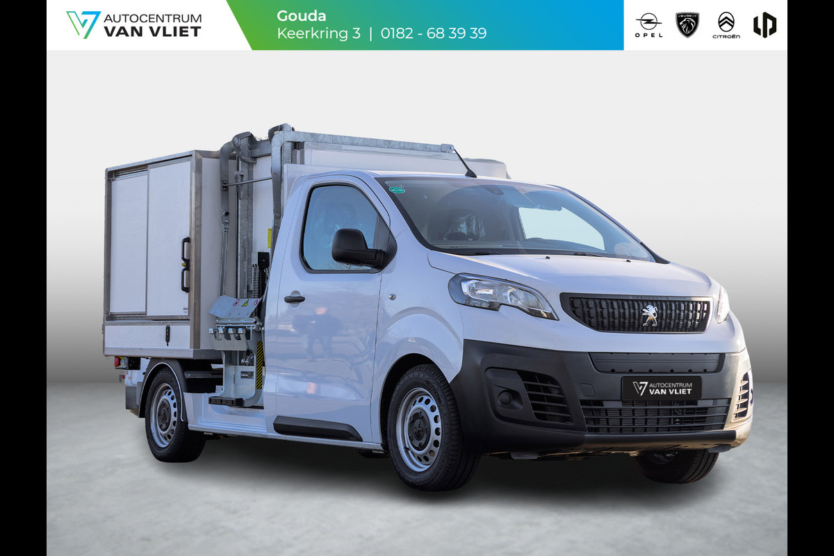 Peugeot e-Expert EV L2 50 kWh 136pk Platform cabine Veegvuil opbouw kippend Peugeot e-Expert EV L2 50 kWh 136pk Platform cabine Veegvuil opbouw kippend