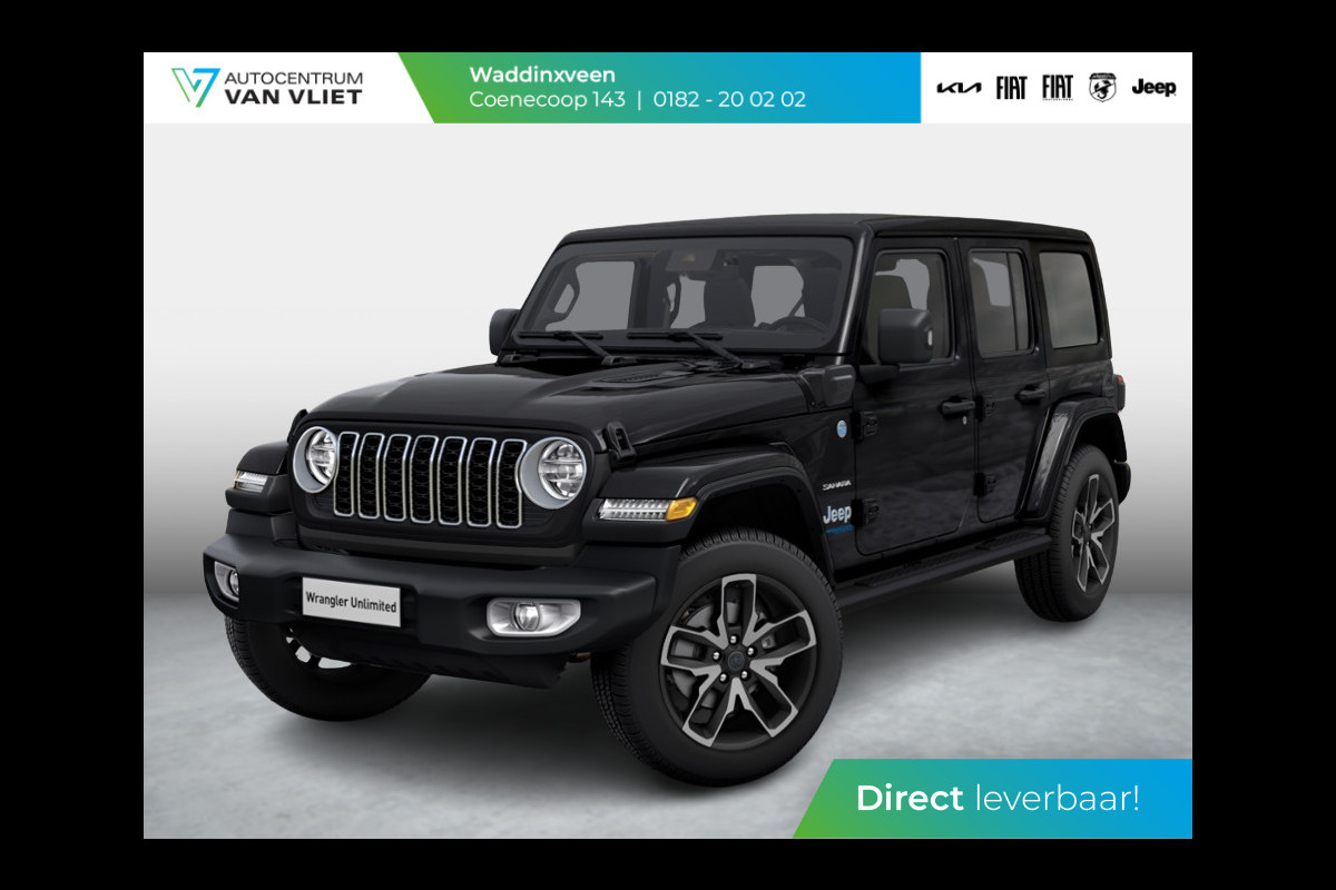 Jeep Wrangler Unlimited 4xe 380 Sahara | Uit voorraad leverbaar | MY25 | Sky One-Touch Power Soft Top | 20" met M+S banden | Geel kenteken ! Jeep Wrangler Unlimited 4xe 380 Sahara | Uit voorraad leverbaar | MY25 | Sky One-Touch Power Soft Top | 20" met M+S banden | Geel kenteken !
