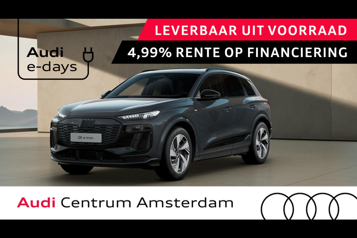Audi Q6 e-tron S edition 83 kWh Tech Pro, panoramadak, leder interieur, privacy glas, adapaptive air suspension, omgevingscamara's, key-less entry, adaptive cruise control Audi Q6 e-tron S edition 83 kWh Tech Pro, panoramadak, leder interieur, privacy glas, adapaptive air suspension, omgevingscamara's, key-less entry, adaptive cruise control