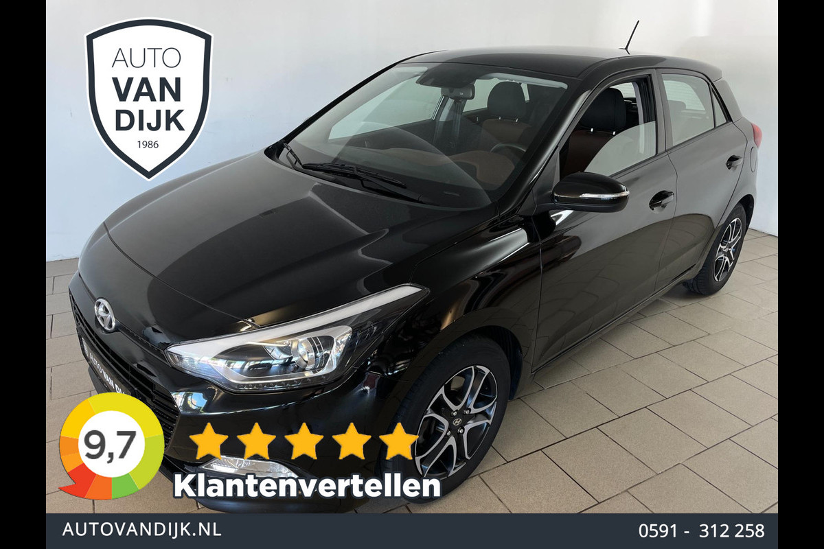 Hyundai i20 1.0 T-GDI Comfort AIRCO NAVI CRUISE MULTI STUUR ELEK RAMEN CENT VERG PDC ZWARTE VELGEN ZEER NETTE AUTO