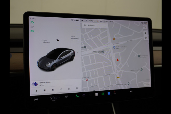 Tesla Model 3 Performance AWD 513pk 0-100 in 3,4 sec! Lmv-20" FSD-Comp.3 AutoPilot Carbon-Spoiler Premium-HiFi Pano.dak Camera Leer Adaptive-C Camera Navi LED ACC DAB Voorverwarmen interieur en Keyless via App One-Pedal-Drive Rode Remklauwen Origineel Nederlandse auto! Nieuwprijs €65.680 Garantie op Accu/Motor tot 21-12-2027 max 192.000km