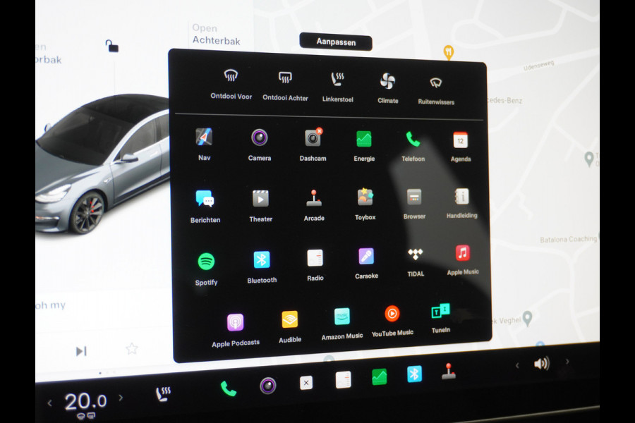 Tesla Model 3 Performance AWD 513pk 0-100 in 3,4 sec! Lmv-20" FSD-Comp.3 AutoPilot Carbon-Spoiler Premium-HiFi Pano.dak Camera Leer Adaptive-C Camera Navi LED ACC DAB Voorverwarmen interieur en Keyless via App One-Pedal-Drive Rode Remklauwen Origineel Nederlandse auto! Nieuwprijs €65.680 Garantie op Accu/Motor tot 21-12-2027 max 192.000km