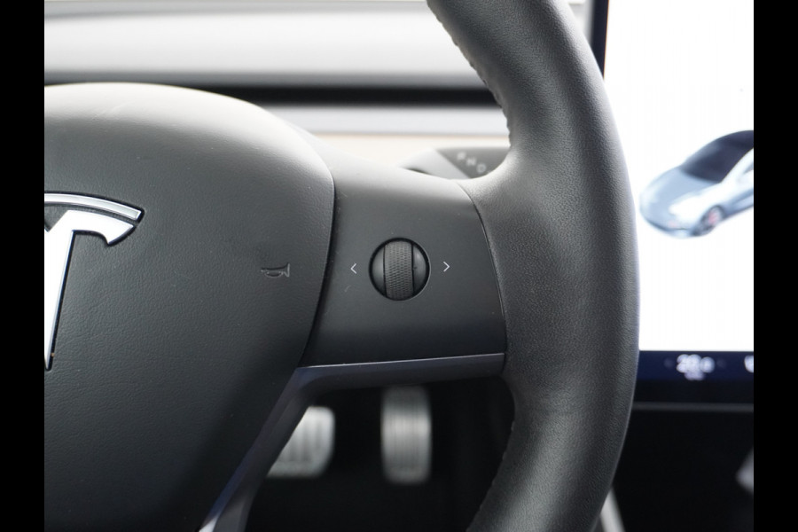 Tesla Model 3 Performance AWD 513pk 0-100 in 3,4 sec! Lmv-20" FSD-Comp.3 AutoPilot Carbon-Spoiler Premium-HiFi Pano.dak Camera Leer Adaptive-C Camera Navi LED ACC DAB Voorverwarmen interieur en Keyless via App One-Pedal-Drive Rode Remklauwen Origineel Nederlandse auto! Nieuwprijs €65.680 Garantie op Accu/Motor tot 21-12-2027 max 192.000km