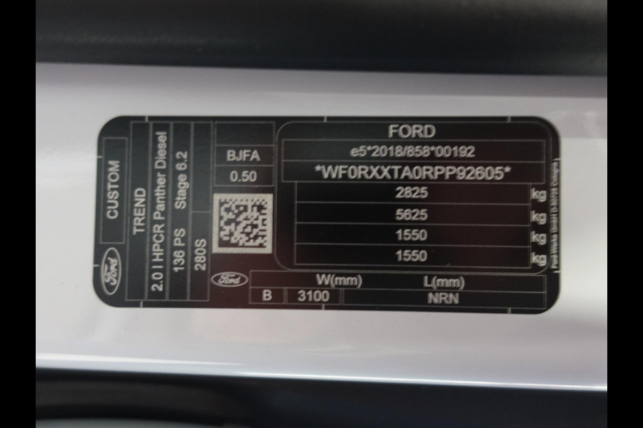 Ford Transit Custom 280 2.0 TDCI L1H1 Trend NM Automaat Airco Navigatie Cruise Control Camera Parkeersensoren Carplay