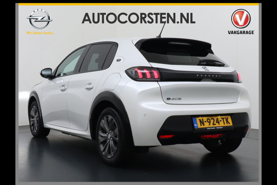 Peugeot e-208 EV Allure Pack 50kWh Apple Carplay Android Auto Camera Navi Stoelverwarming DAB+ Keyless Regen/Lichtsensor Lmv 16" Led Bluetooth Rijstrooksensor met correctie Verkeersbord detectie Fase 3 Laden  19 euro belasting per 3 maanden nieuwprijs € 33.500 euro