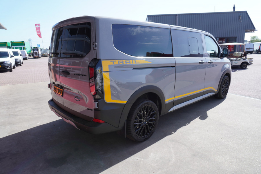 Ford Transit Custom 320L 2.0 TDCI 170PK L2H1 Trail DubbelCabine AWD Automaat Schuifdeur L/R Nr. V113 | Climate | Adap.Cruise | Navi | 360Camera | Blis DEMO