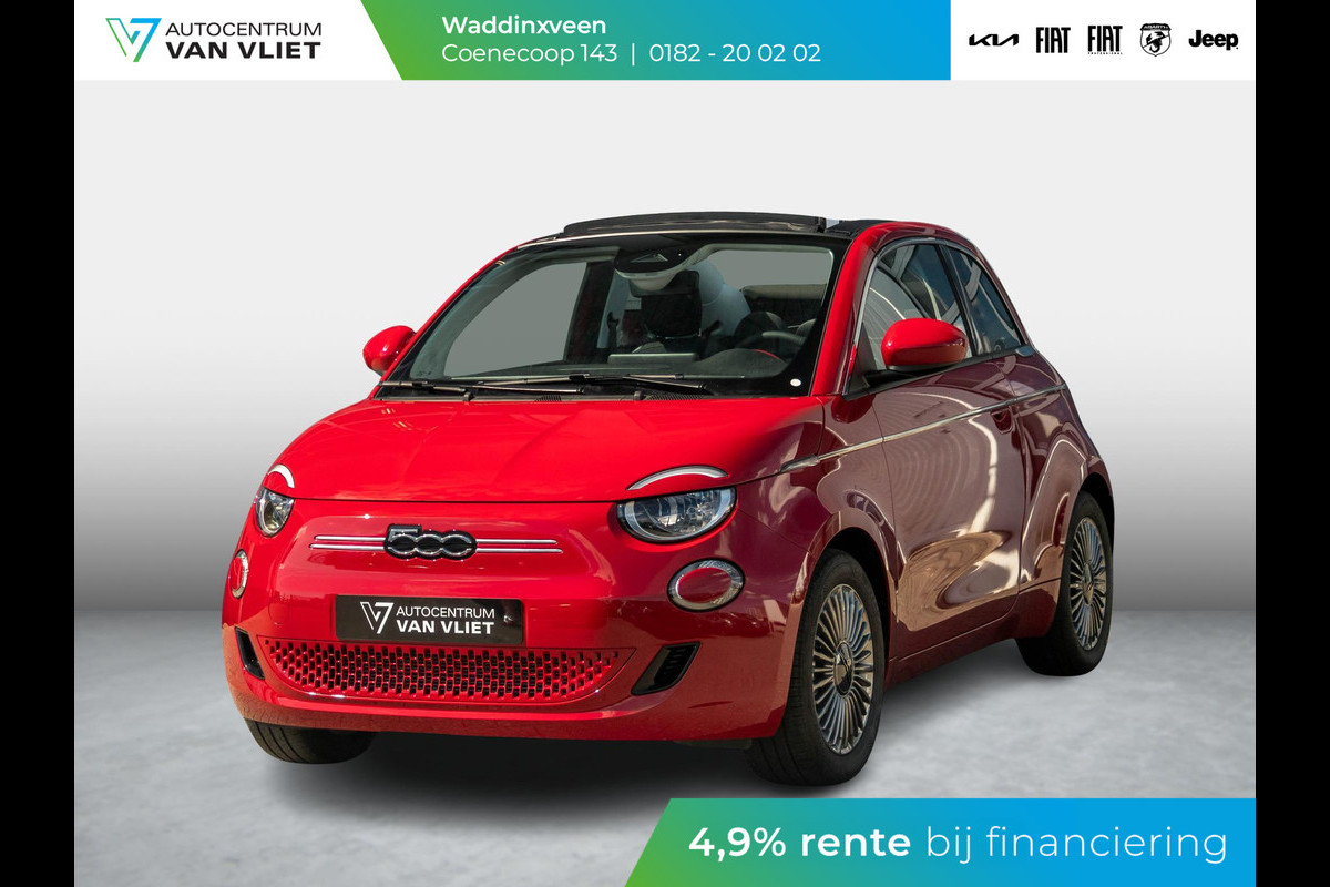 Fiat 500E 42 kWh Cabrio | Clima | Camera | Carplay | Cruise | Uit voorraad leverbaar Fiat 500E 42 kWh Cabrio | Clima | Camera | Carplay | Cruise | Uit voorraad leverbaar
