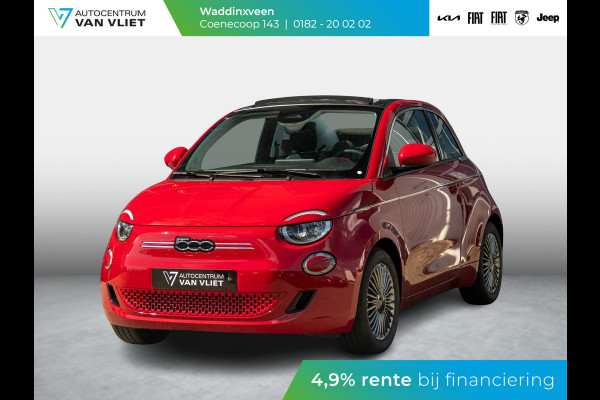 Fiat 500E 42 kWh Cabrio | Clima | Camera | Carplay | Cruise | Uit voorraad leverbaar