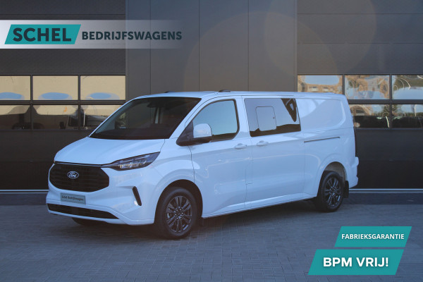 Ford Transit Custom 320 2.0 TDCI L2H1 Limited DC 170pk - Adaptive Cruise - Navi - 2x Schuifdeur - Verwarmd stuur - 70l tank - 17" LM velgen - Rijkla