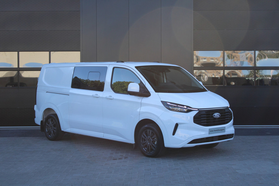 Ford Transit Custom 320 2.0 TDCI L2H1 Limited DC 170pk - Adaptive Cruise - Navi - 2x Schuifdeur - Verwarmd stuur - 70l tank - 17" LM velgen - Rijkla