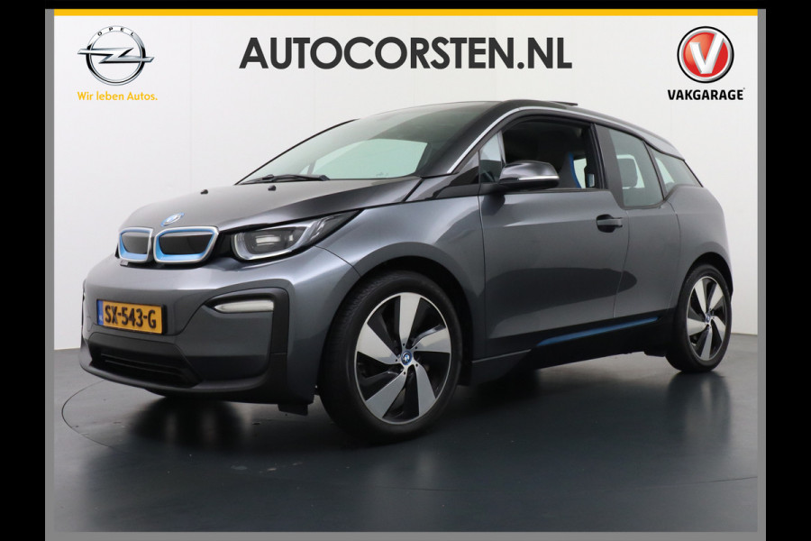 BMW i3 AUT.170pk Panodak Warmtepomp Keyless Navi-Pro MultiMedia WiFi-vb. Led 19"StoelverwarmdRegensensor DAB Cruise Control 94Ah 33kWh  Comfort Pack Advance € 46.000 nieuw! Nieuwe model (2018)